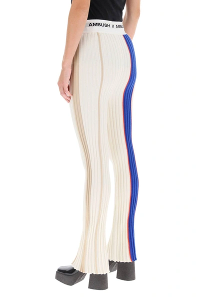 Shop Ambush Color Block Ribbed Trousers In White,blue,red