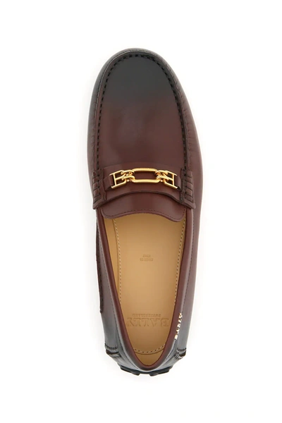 Shop Bally Dravil Driving Loafers In Brown,red