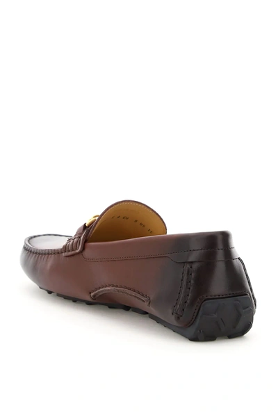 Shop Bally Dravil Driving Loafers In Brown,red