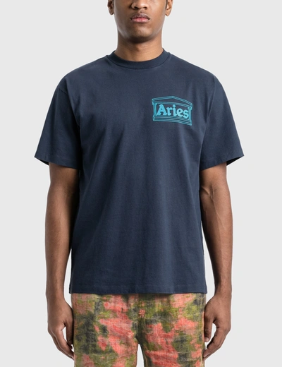 Shop Aries Temple T-shirt In Blue
