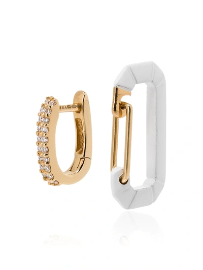 Shop Eéra 18kt Yellow Gold Chiara Diamond Earring In White