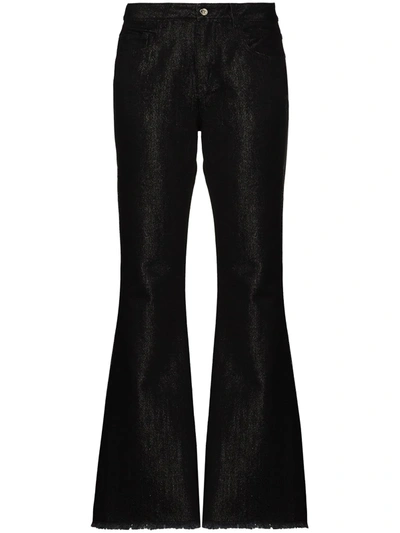 Shop Marques' Almeida Coated Bootcut Jeans In Black