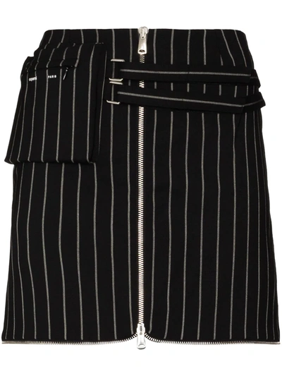 Shop Coperni Explorer Pinstripe Mini Skirt In Black