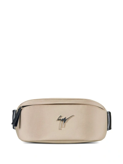 Shop Giuseppe Zanotti Logo Plaque Belt Bag In Neutrals