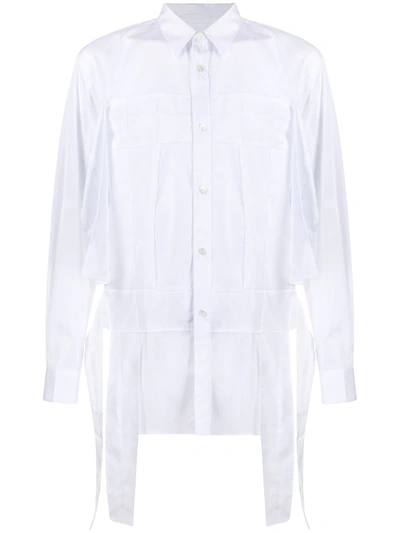 Shop Comme Des Garçons Shirt Deconstructed Panelled Shirt In White