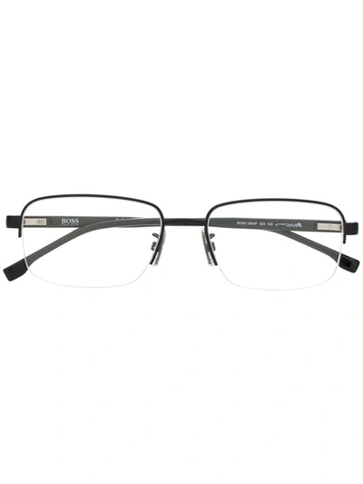 Shop Hugo Boss Rectangular-frame Glasses In Black