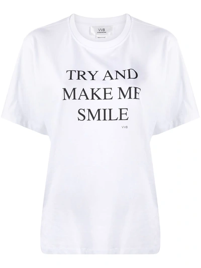 Shop Victoria Victoria Beckham 'try And Make Me Smile' Slogan T-shirt In White