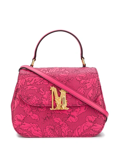 Shop Moschino M Floral-print Tote Bag In Pink