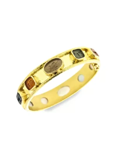 Shop Elizabeth Locke Venetian Glass Intaglio 19k Yellow Gold Narrow Bangle Bracelet
