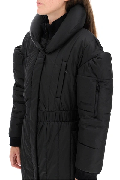 Shop Marine Serre Long Down Jacket In Black