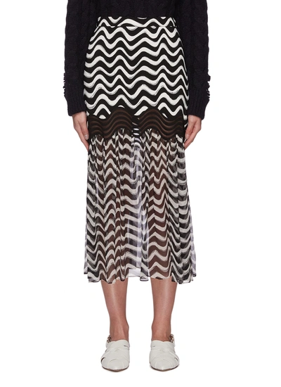 Shop Stella Mccartney 'natalia' Wave Print Skirt In Multi-colour