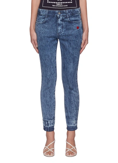 Shop Stella Mccartney Crinkle Effect Skinny Jeans In Blue