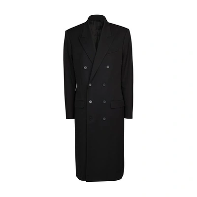 Shop Balenciaga Double Breasted Fitted Coat In 1000