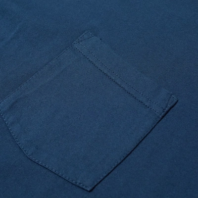Shop Battenwear Long Sleeve Basic Pocket Tee In Blue
