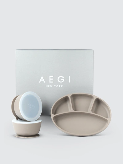 Shop Aegi New York - Verified Partner Silicone Suction Gift Set - Without/lid In Brown