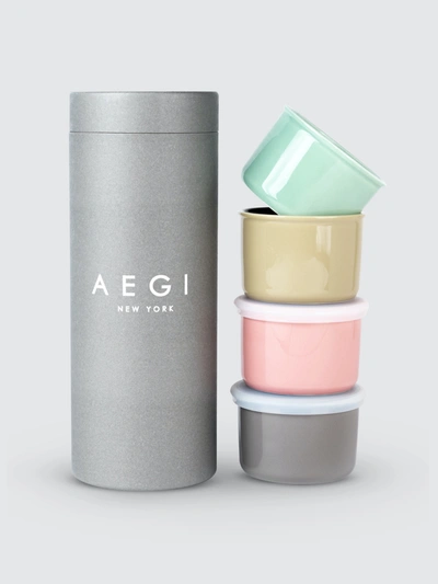 Shop Aegi New York - Verified Partner Ceramic Container Set In Gold