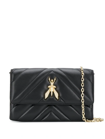 Shop Patrizia Pepe Quilted Fly Crossbody Bag In Black