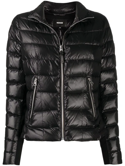 Shop Mackage Fitted Puffer Jacket In Black