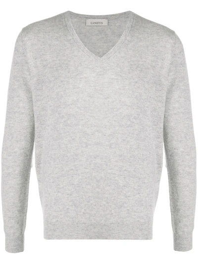 Shop Laneus Fine Knit V-neck Sweater In Grey
