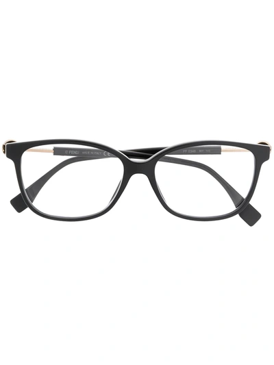 Shop Fendi Side Logo Detail Glasses In Black
