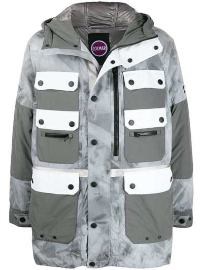 Shop White Mountaineering Long-sleeve Pocket Detail Coat In Grey