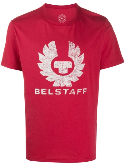 Shop Belstaff Logo Print T-shirt In Red