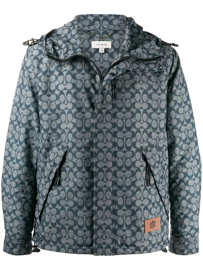 Shop Coach Packable Windbreaker Jacket In Grey