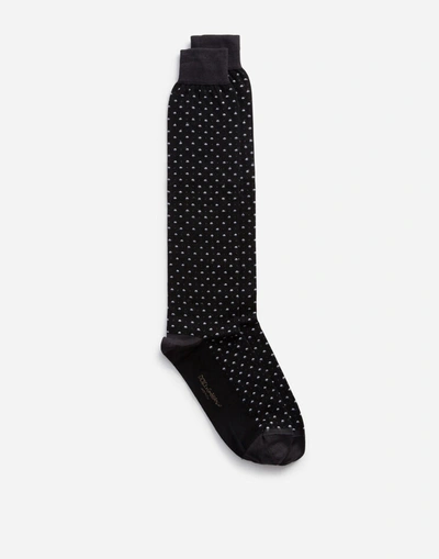 Shop Dolce & Gabbana Polka-dot Cotton Socks