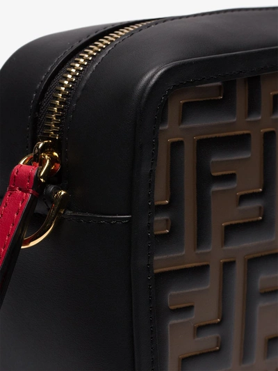 Shop Fendi Mini Leather Camera Case In Black