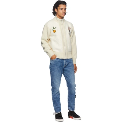 Shop Off-white Wool And Alpaca Pascal Lemon Zip-up Sweater In 0118 Whiyel