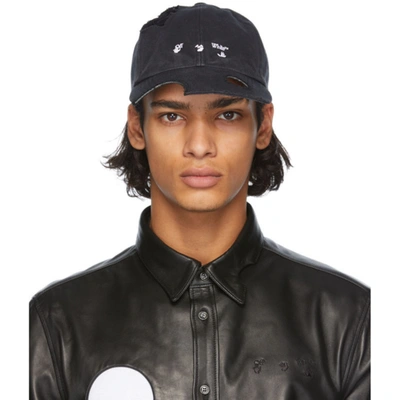 Shop Off-white Black Meteor Cap In 1001 Blkwhi