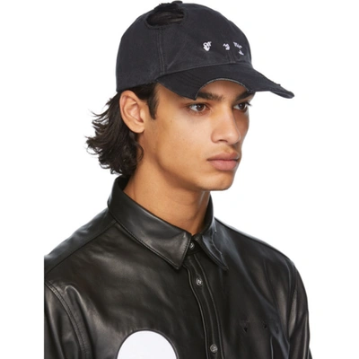 Shop Off-white Black Meteor Cap In 1001 Blkwhi