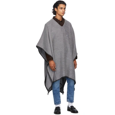 Shop Off-white Grey Oversized Arrows Poncho In 0510 Ltgrey