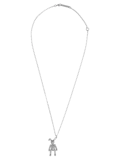 Shop Ambush Kk Bunny Charm Necklace In Silver