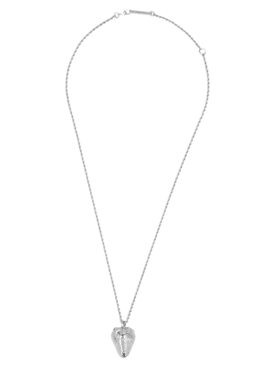 Shop Ambush Strawberry Charm Necklace In Silver