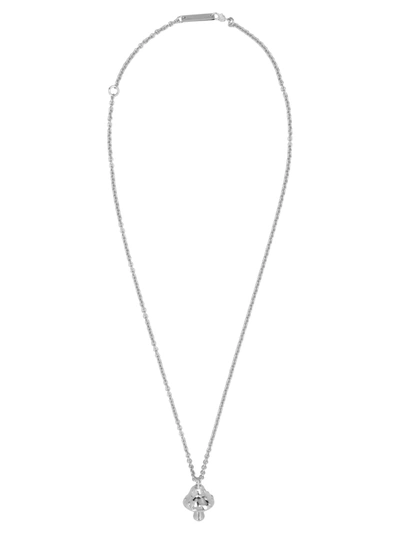 Ambush Mushroom Charm Pendant Necklace In Silver