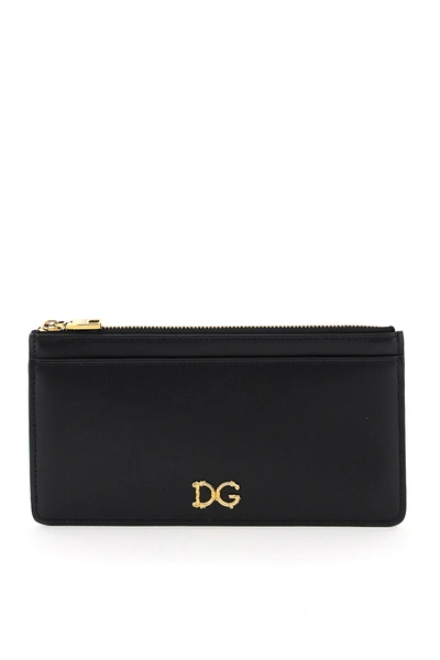 Shop Dolce & Gabbana Card Holder Pouch Dg Barocco In Nero (black)