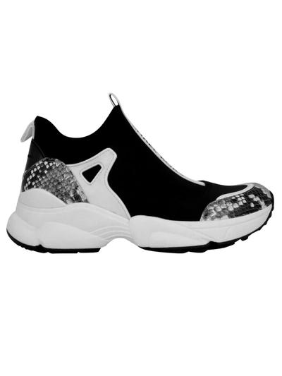 Shop Michael Kors Willow Slip On Sneaker In Black / White