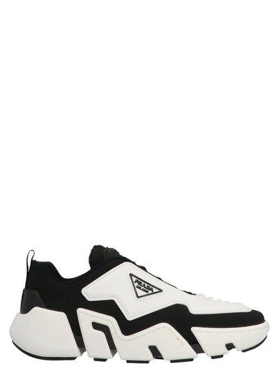 Shop Prada Segment Shoes In Nero Bianco