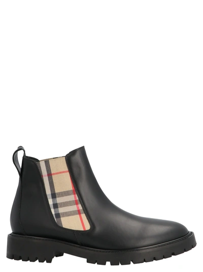 Shop Burberry Chealsea Shoes In Black