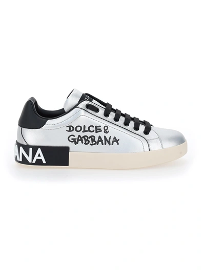Shop Dolce & Gabbana Sneakers In Argento