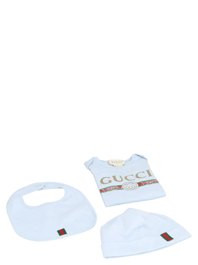 Shop Gucci Baby Set In Azzurro