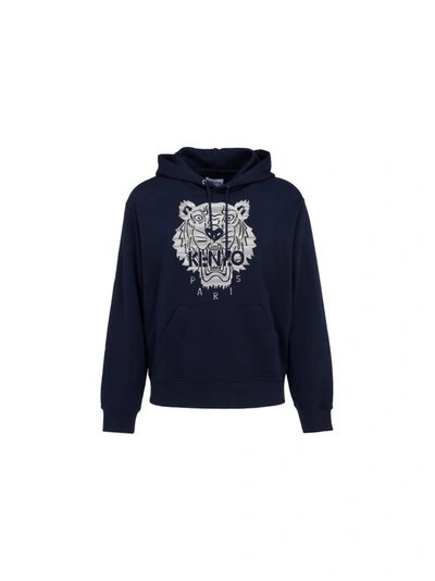 Shop Kenzo Hoodie In Bleu Marine