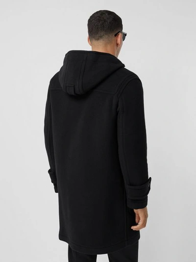 Shop Burberry Wool Blend Duffle Coat In Black