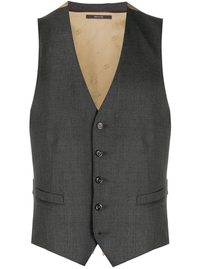Shop Gucci Formal Wool Waistcoat In Grey