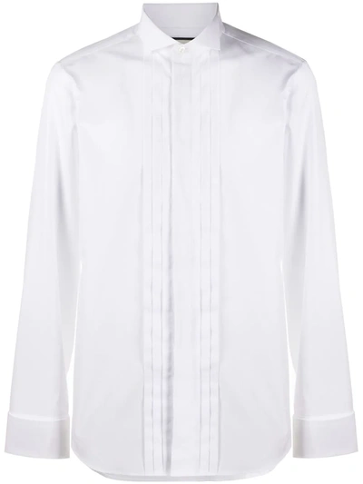 Shop Gucci Pintuck Formal Shirt In White