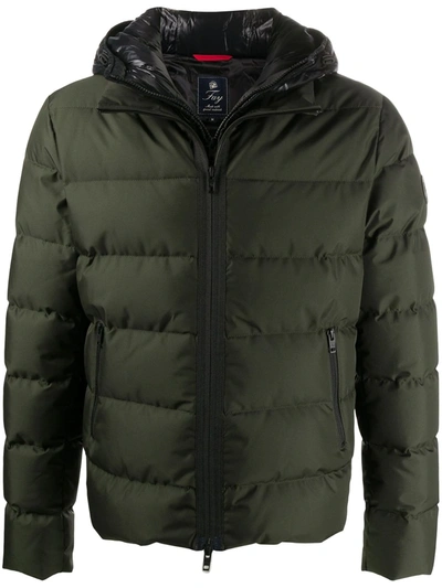 Shop Fay Hooded Padded Jacket In Green
