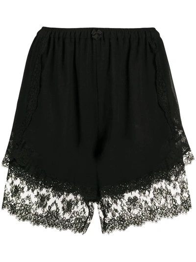 Shop Dolce & Gabbana Lace-trim Shorts In Black