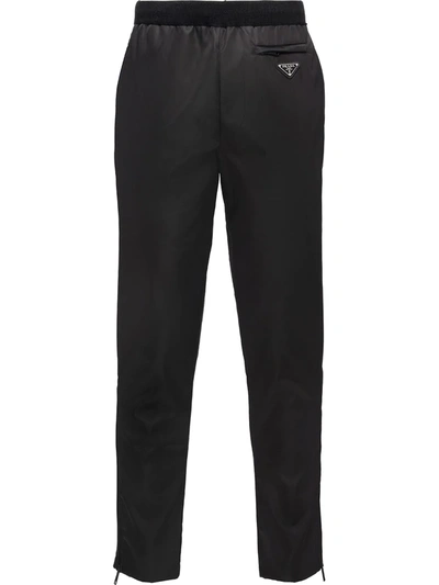 Shop Prada Panelled Straight-leg Trousers In Black