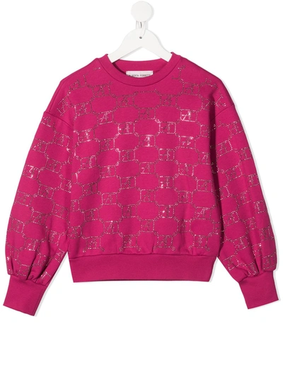 Shop Alberta Ferretti Logo Print Sweatshirt In Pink